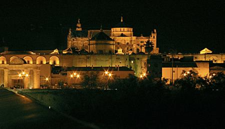 Cordoue - vue de la Mezquita depuis le Pont Romano